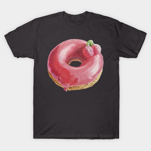 Cherry Donut Painting (no background) T-Shirt by EmilyBickell